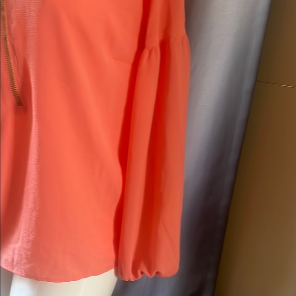 Michael Kors Pink Long Sleeve Zipper Down Blouse - Picture 5 of 8